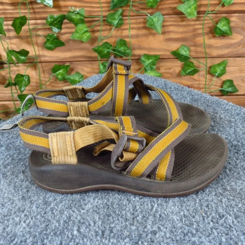 Chaco ZX1 Ecotread Kids‎ Sandals Size 1 Brown Yellow Outdoor Hiking